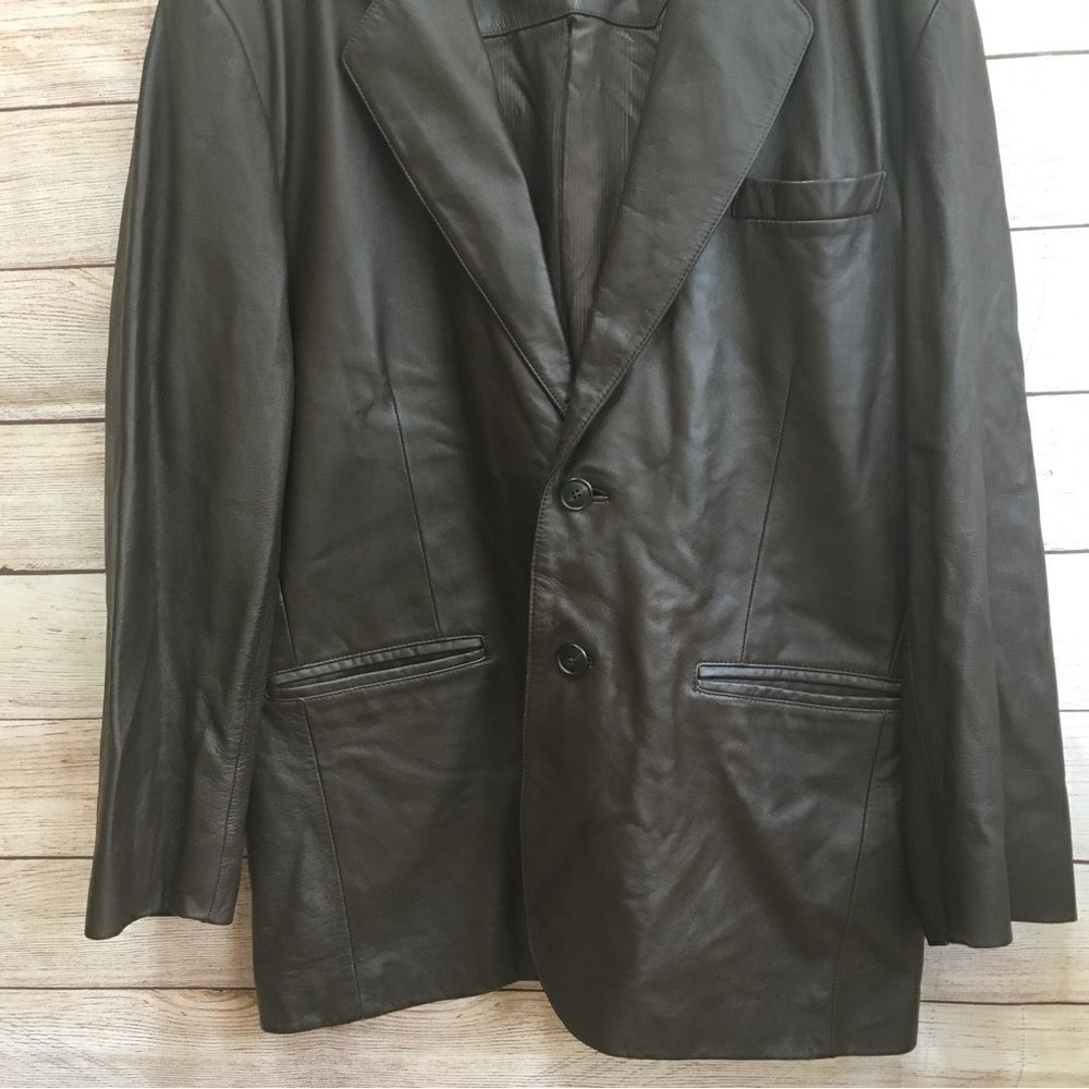 ROUNDTREE AND YORKE BLAZER IN BROWN LEATHER - Picture 3 of 9